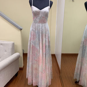 Soft Tulle After Six Print Rose Romance Gown